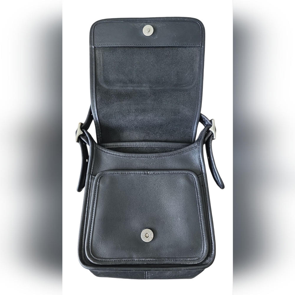 Vintage Coach Legacy Medium Studio Flap No. 9145 in black w/ nickel hardware EUC - Picture 6 of 15